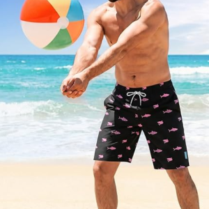Men's Quick Dry Swim Shorts with Inner Liner Zipper Pockets Beach Swimming Shorts